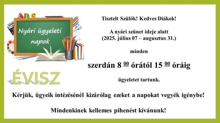 Nyári ügyelet