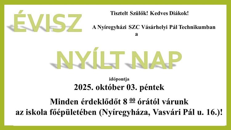 Nyílt nap az ÉVISZ-ben