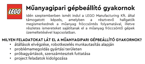 Műanyagipari gépbeállító gyakornok képzés